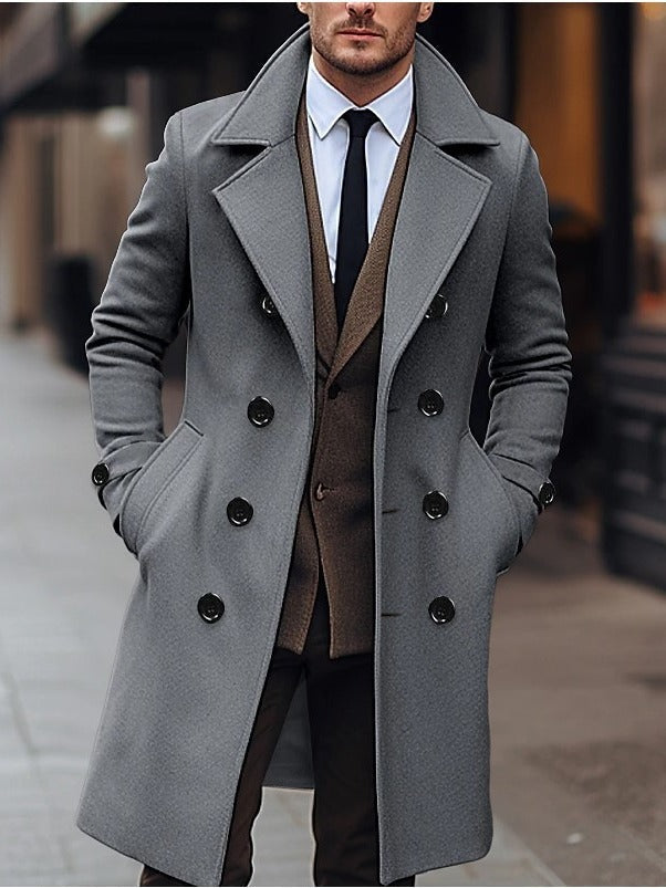 Drune | Herren Wollmantel für Herbst und Winter – Doppelreihig und Lang