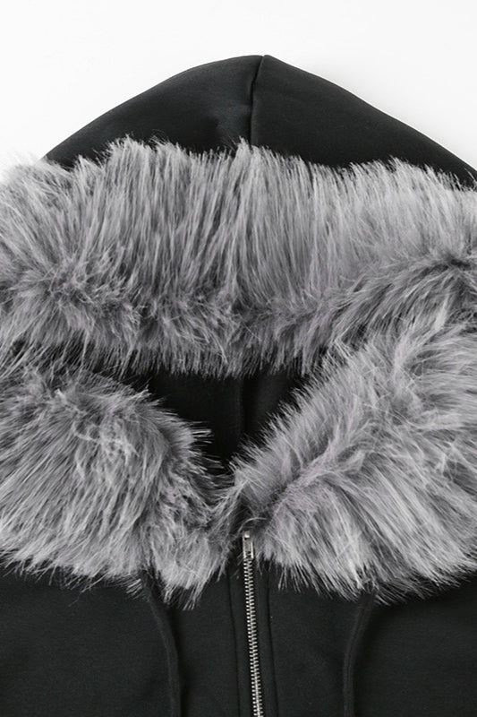 Drune | Trim Kapuzen Zip Taille Jacke