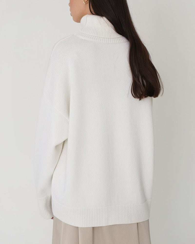 Drune | Eleganter Oversized Damen Rollkragenpullover Aus Baumwolle