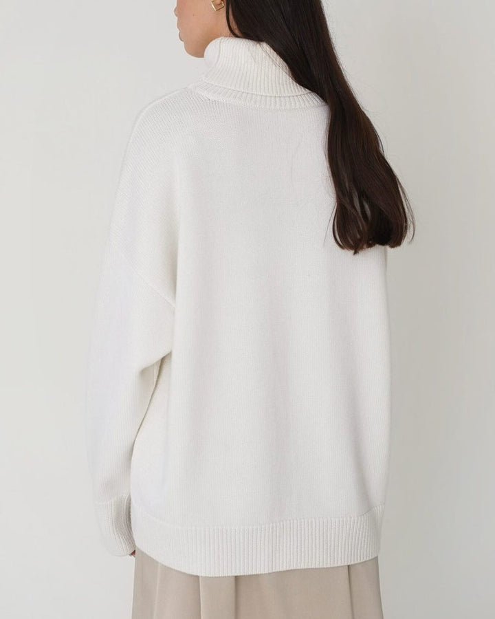Drune | Eleganter Oversized Damen Rollkragenpullover Aus Baumwolle