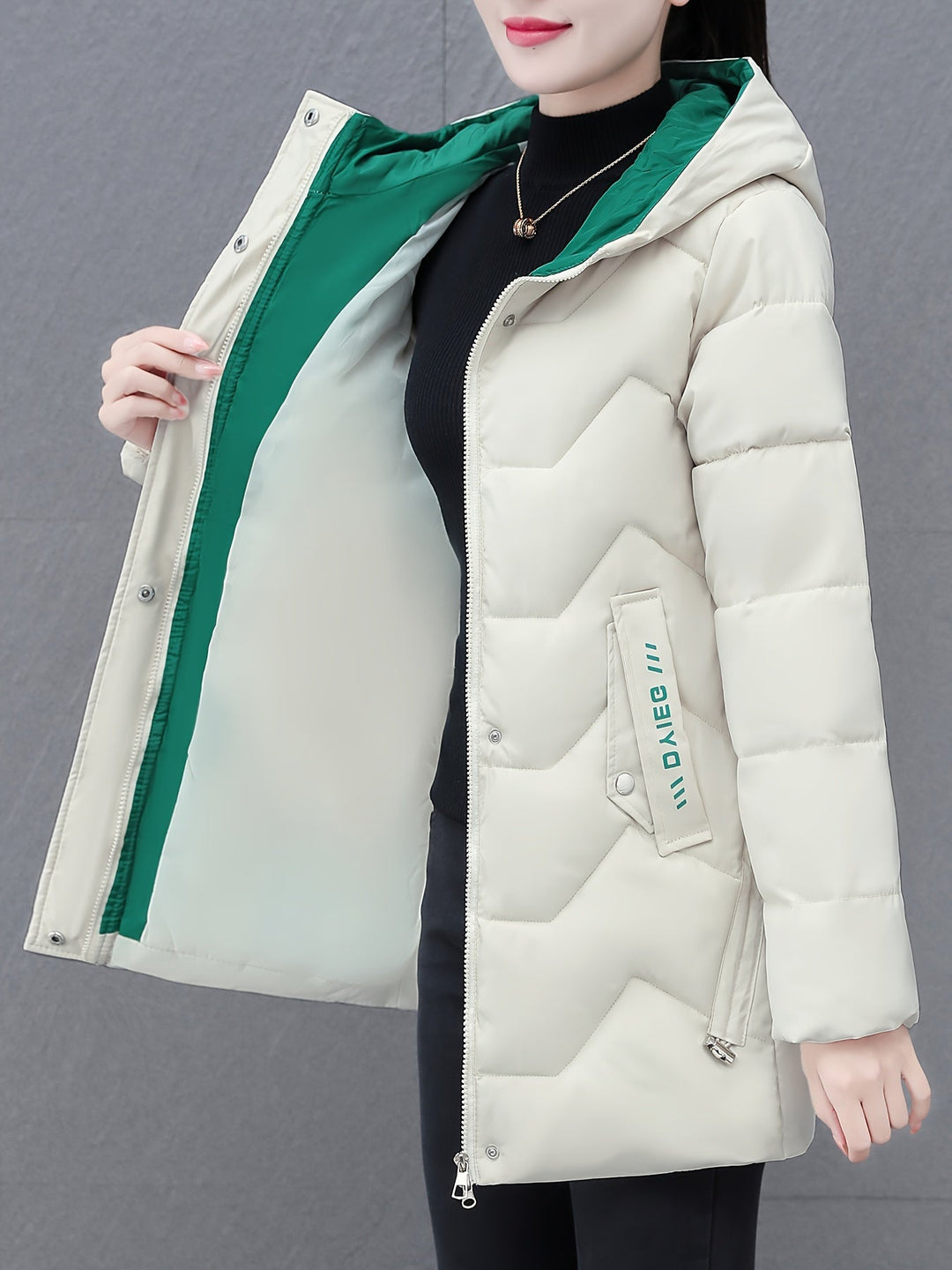 Drune | Warme Lange Puffer Winterjacke mit Kapuze für Frauen - Ideal für Winter