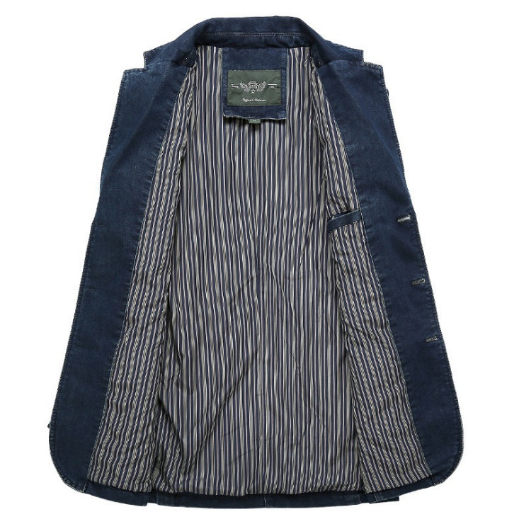 Drune | Herren Denim Baumwolle Blazerjacke