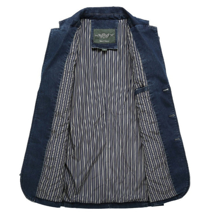 Drune | Herren Denim Baumwolle Blazerjacke