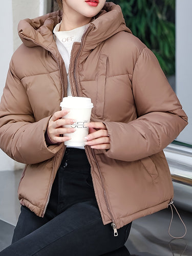 Drune | Elegante kurze Winterjacke mit Kapuze für Damen - Perfekt für den Winter