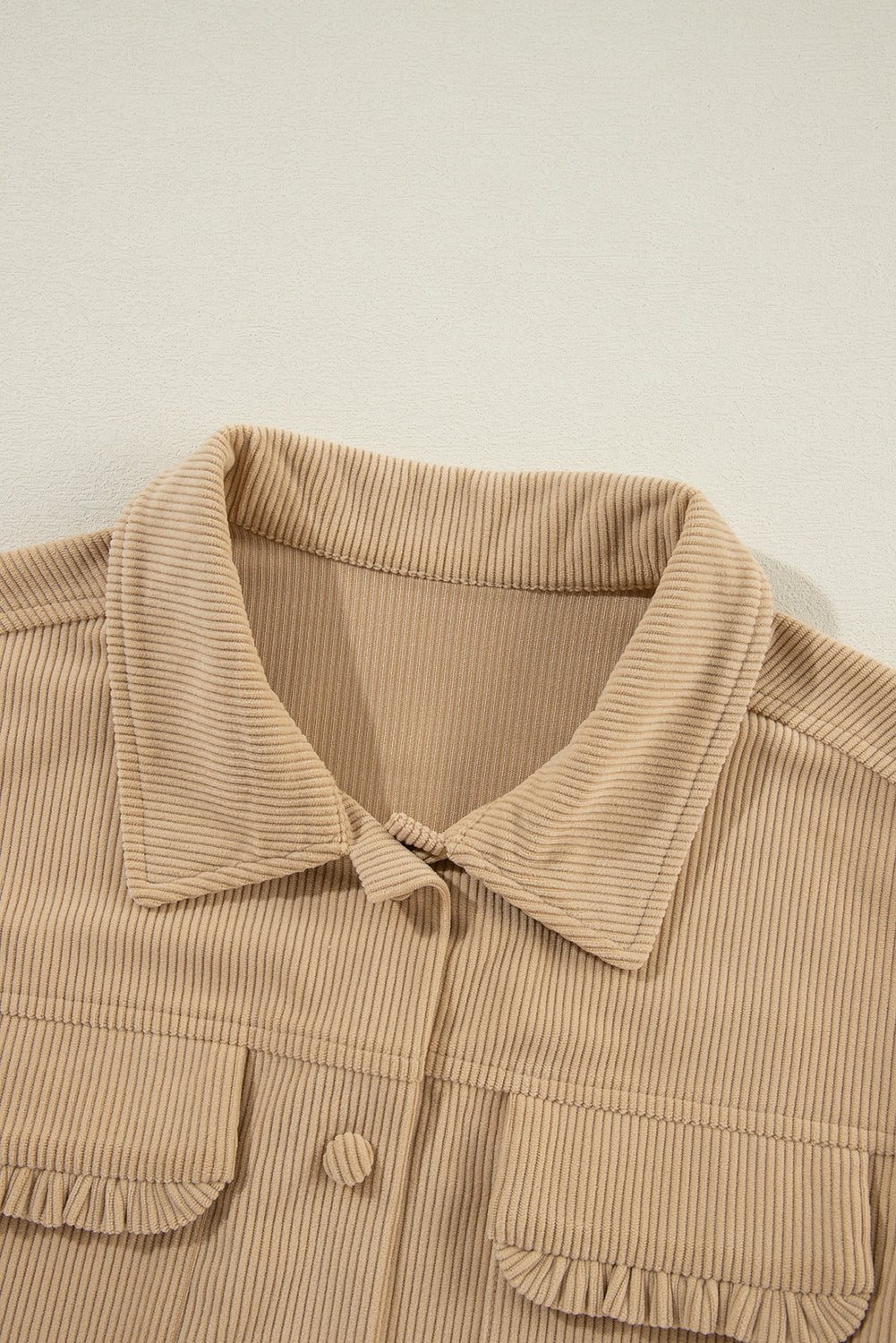 Drune | Cordurahemdjacke mit Rüschendetails Baumwollmischung Elegant und Modern