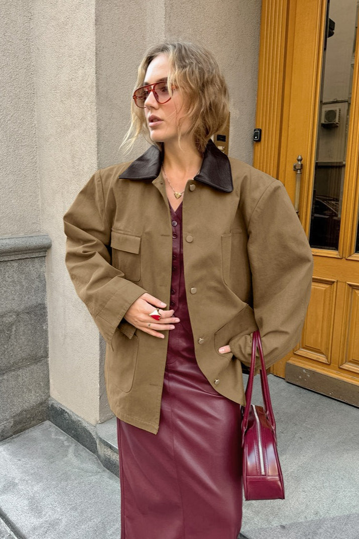 Drune | Braune Patchworkjacke