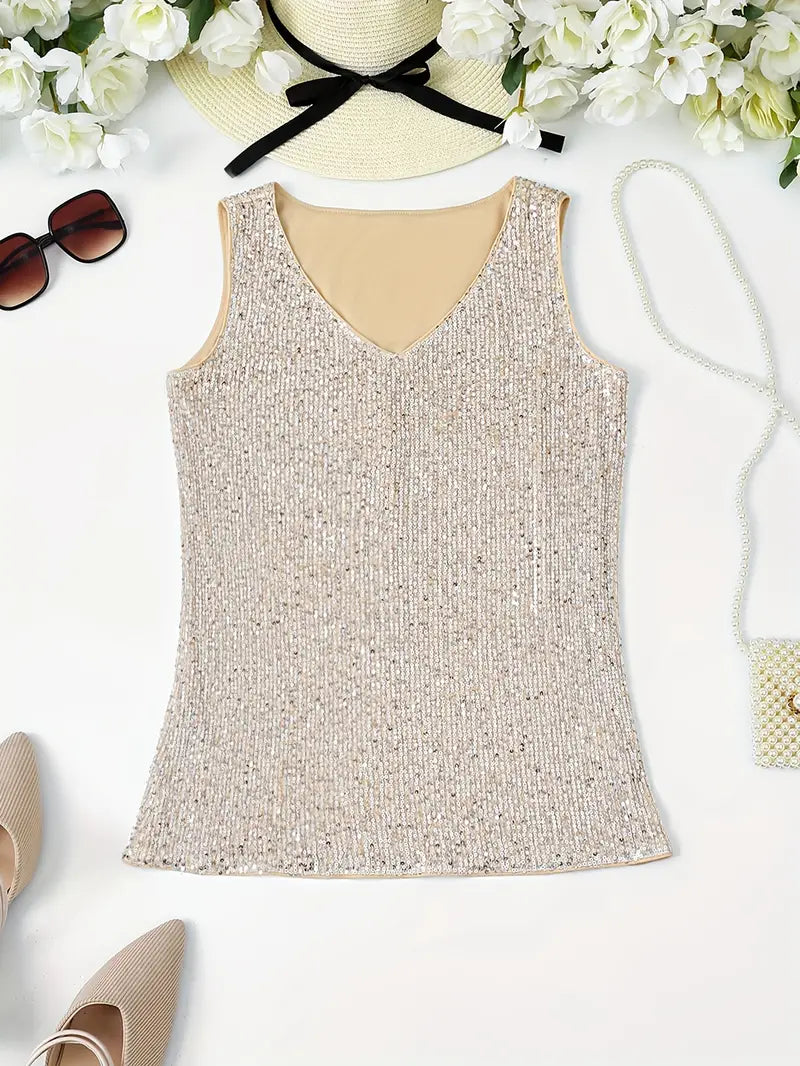 Drune | Elegantes Ärmelloses Top mit Pailletten