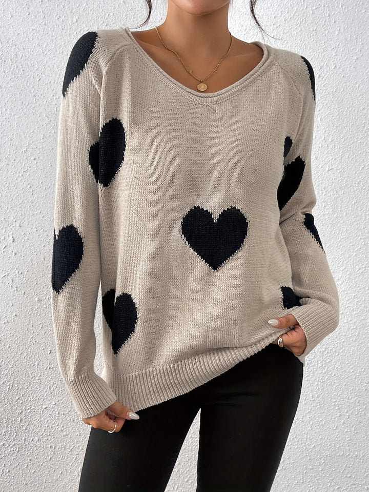 Drune | Pullover mit Herzmuster für romantischen Winterstil