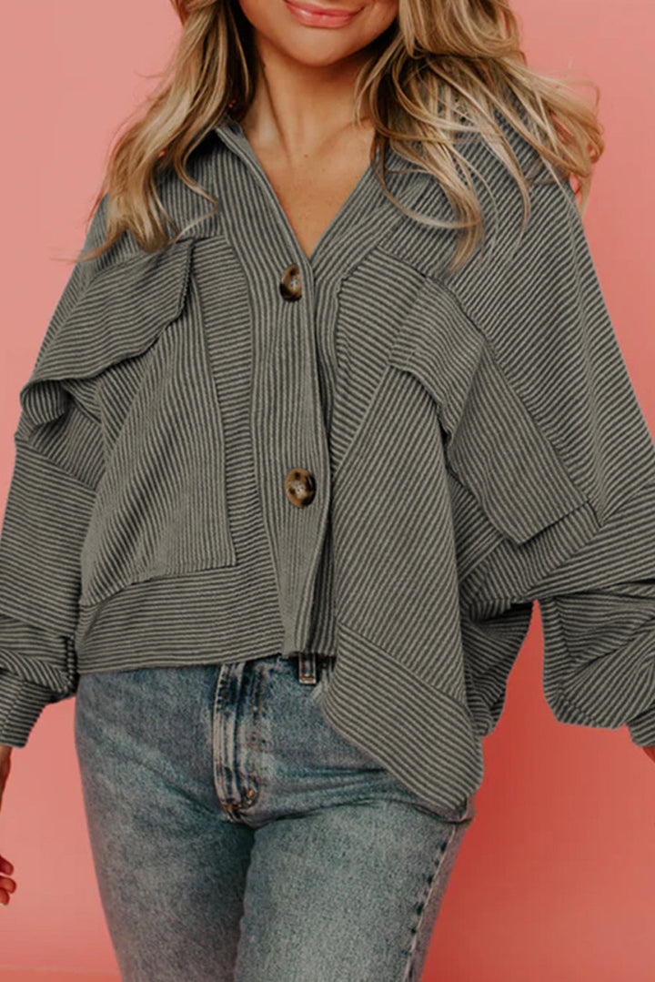 Drune | Hemdjacke Aus Rippstoff Baumwollmischung Lässig und Stilvoll