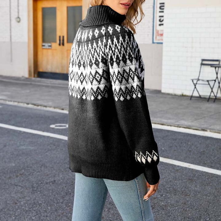 Drune | Geometrischer Strickpullover mit Trendigem Muster