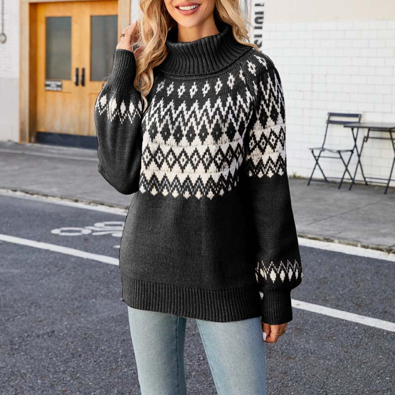 Drune | Geometrischer Strickpullover mit Trendigem Muster