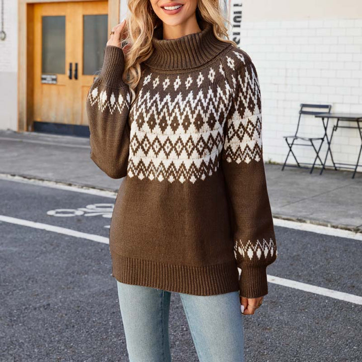 Drune | Geometrischer Strickpullover mit Trendigem Muster