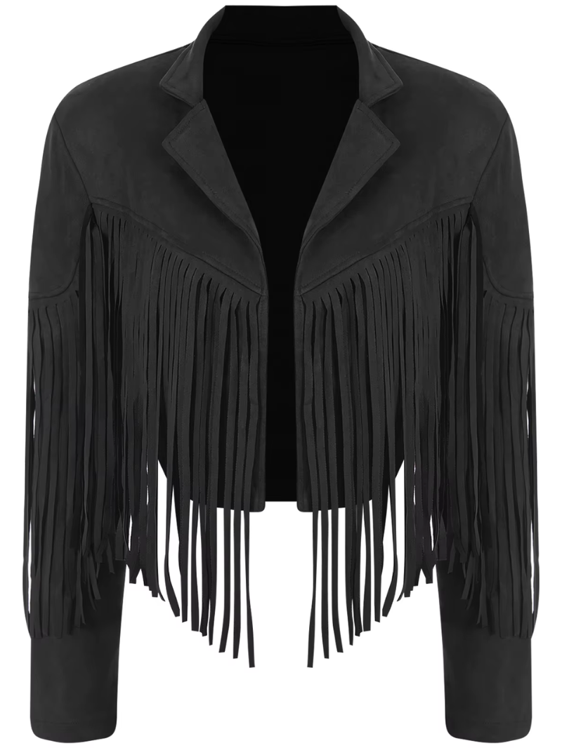 Drune | Braune Jacke mit Fransen