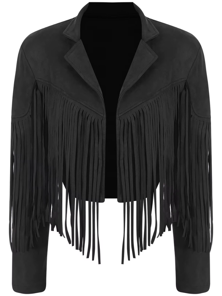 Drune | Braune Jacke mit Fransen