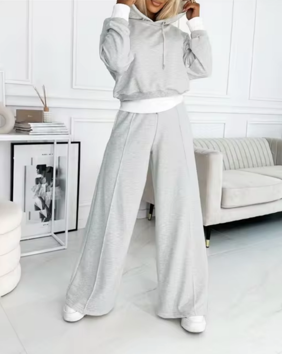 Drune | Zweiteiliger Kapuzenpullover Und Hosenanzug Mit Weitem Bein
