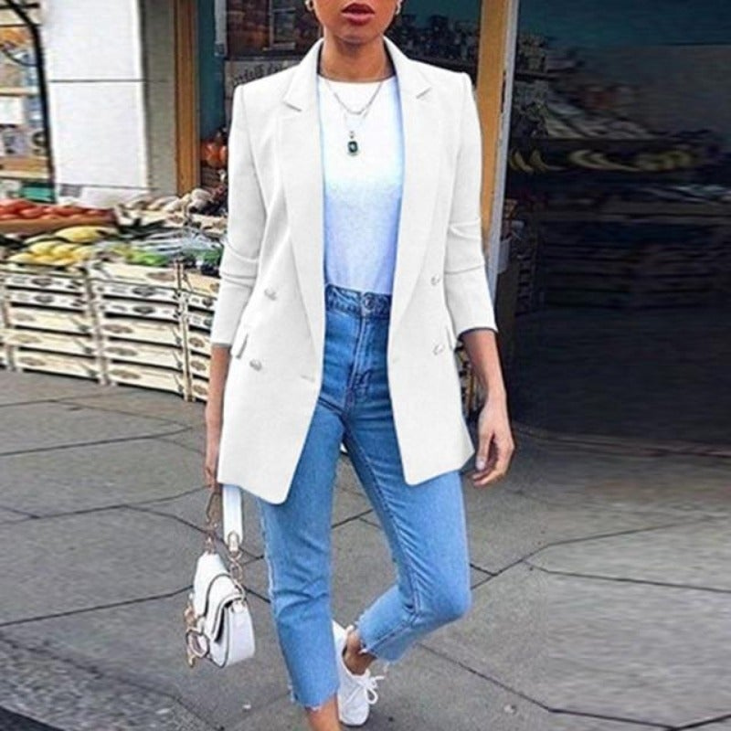 Drune | Damen Blazer Eleganter Longblazer Mit 3/4 Ärmeln, Ideal Für Business Looks