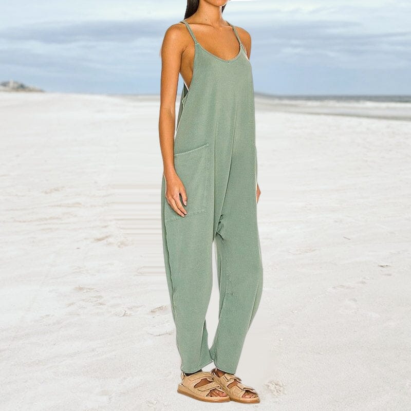 Drune | Locker Weites Bein Ärmelloser Jumpsuit Für Damen