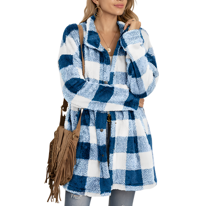 Drune | Stilvolle lange Damen-Karojacke