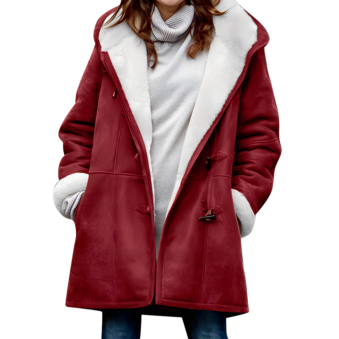 Drune | Lässiger Duffle-Mantel mit Kapuze für Frauen