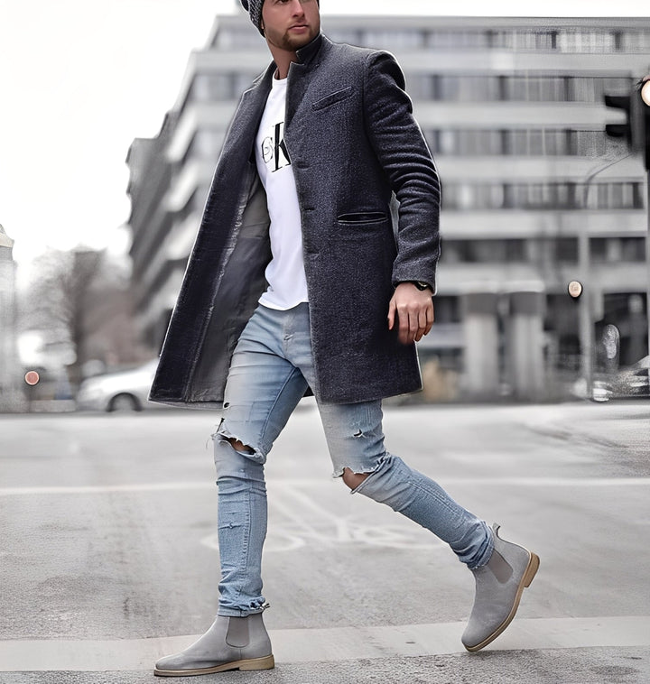 Drune | Lässiger langer Wollmantel für Herren