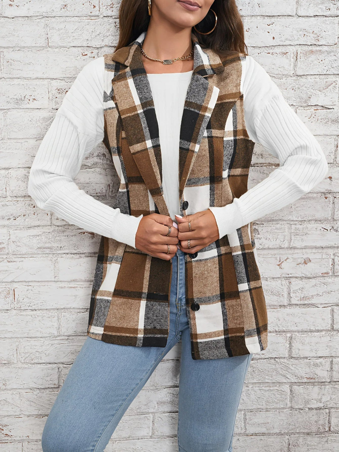 Drune | Wolle Plaid Weste