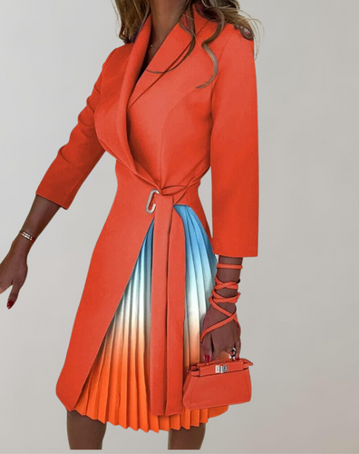 Drune - Damen Kleid Druck gekerbt
