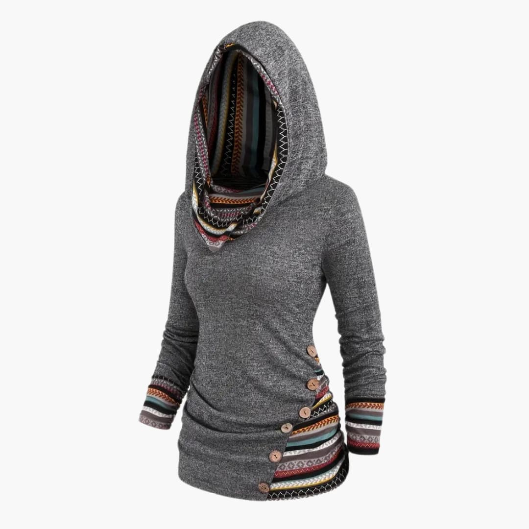 Drune | Stylischer Kapuzenpullover mit ethnischem Druck für Damen