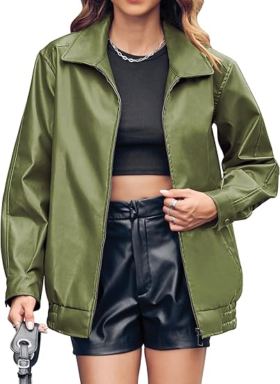 Drune | Übergrößenjacke für Damen - Lässiger Stil mit Reißverschluss und Taschen, Größen S-XL