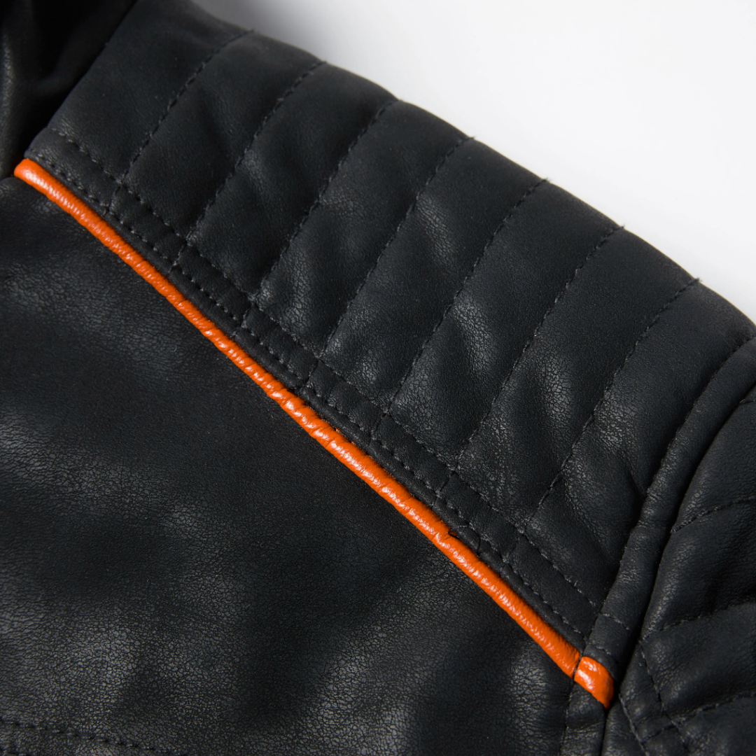 Drune | Herren Dick Gepolstertes Lederjacke