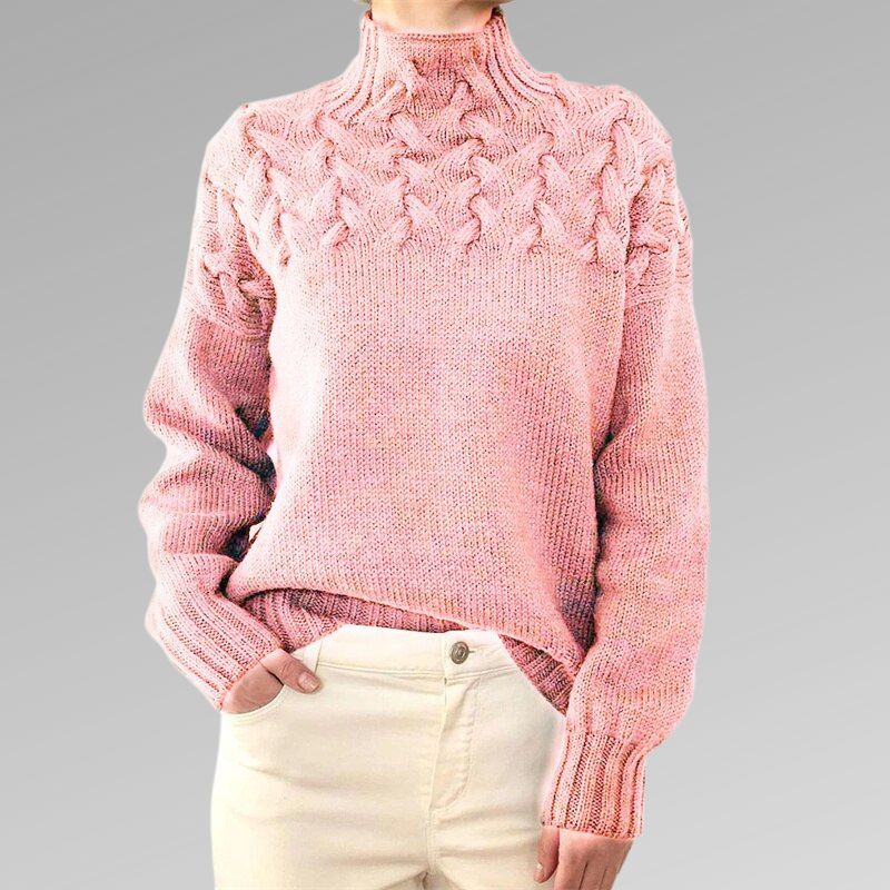 Drune | Strickpullover Hoher Kragen Geflochtenes Muster