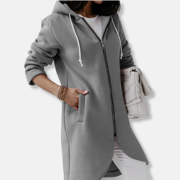Drune | Sweatshirtjacke - Lässiger Schnitt - Kapuze mit Reißverschluss - Baumwollmischung - Mittellange