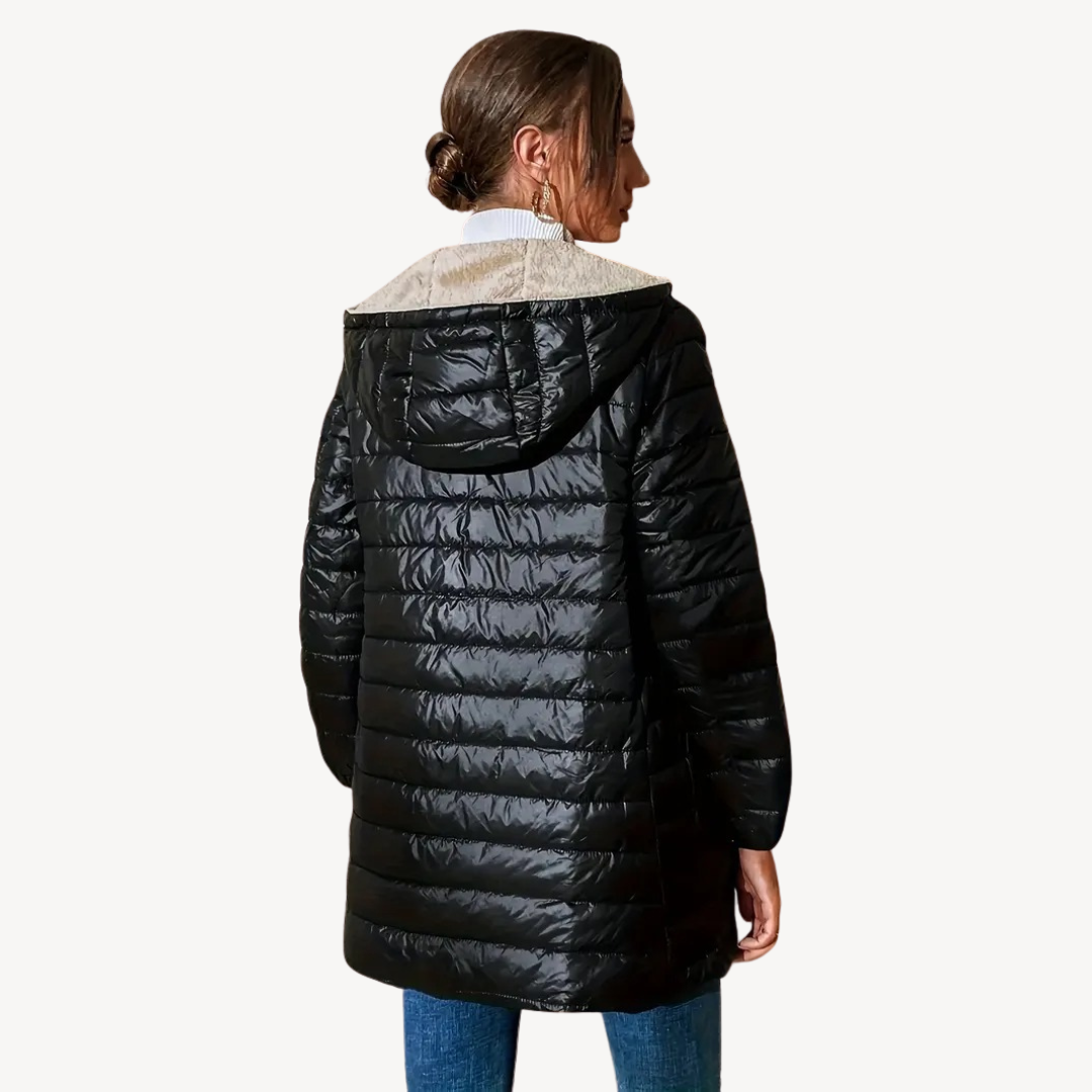 Drune | Damen Kunstpelz Futter Gesteppte Kapuzenjacke