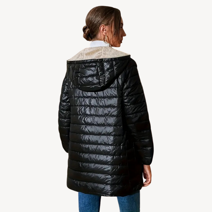Drune | Damen Kunstpelz Futter Gesteppte Kapuzenjacke
