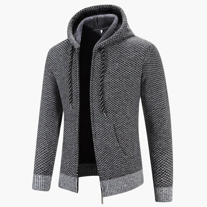 Drune | Strick-Kapuzenjacke für Herbst und Winter - Komfortabler Freizeit-Hoodie mit Reißverschluss