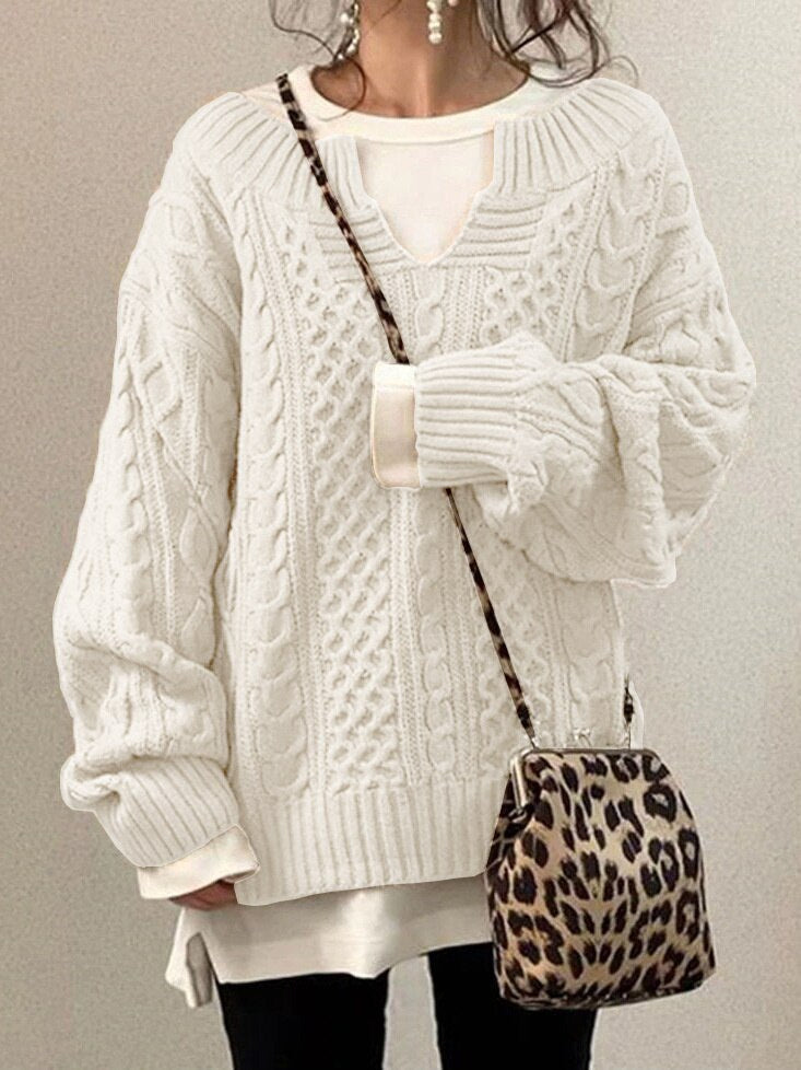 Drune Luxe Sweater | Bequemer warmer Oversized-Zopfpullover aus weichem Material
