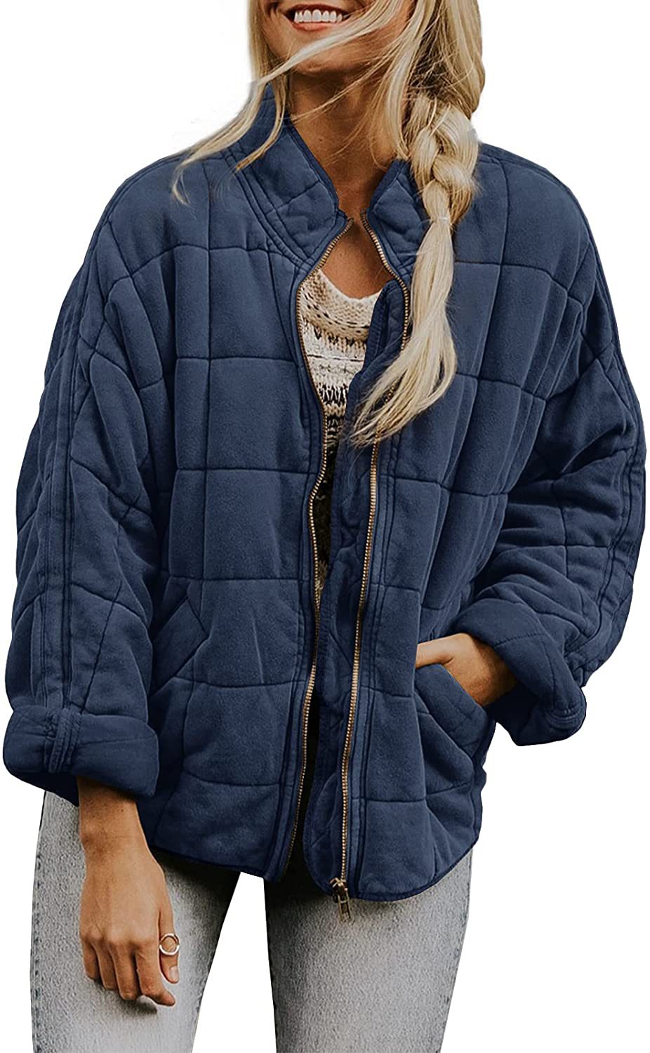 Drune | Warm Plaid-Jacke mit Taschen für Frauen