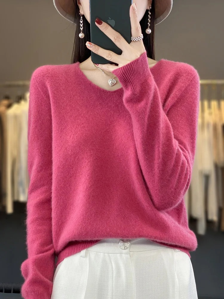 Drune | Cashmere Pullover Damen Eleganter V-ausschnitt, Weich & Komfortabel