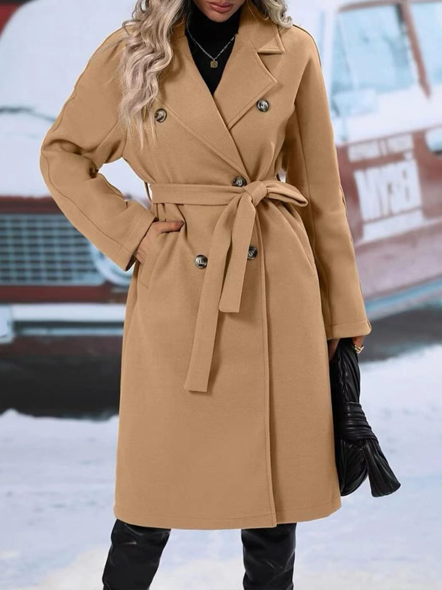 Drune | Klassischer Damen Trenchcoat Mit Doppelknopfverschluss