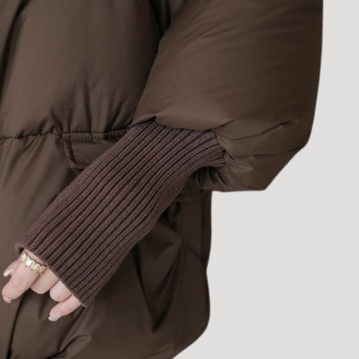 Drune | Damen Schneemannjacke Kunstfellkragen Wintermantel