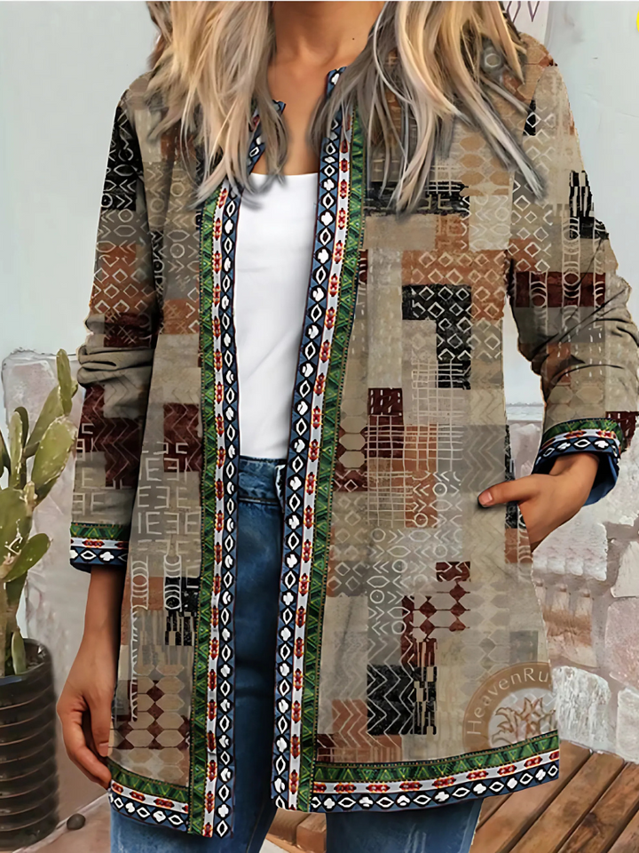 Drune | Damen Ethnischer Blumenmantel Jacke