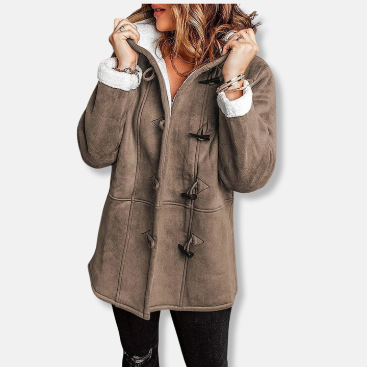 Drune | Fleecejacke - Relaxed Fit - Kapuze - Plüschfutter - Mittellang - Toggle-Verschluss