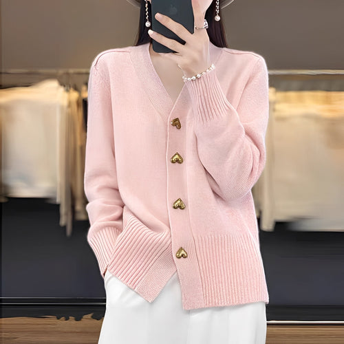 Drune | Strickjacke mit Herzknöpfen für Frauen