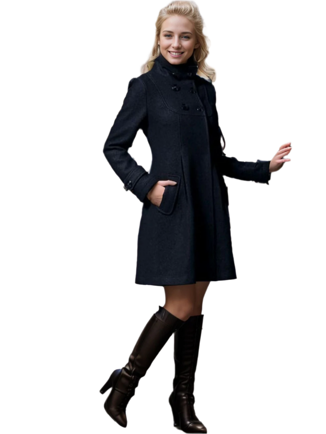 Drune | Elegante Damenmantel mit Tailliertem Kragen