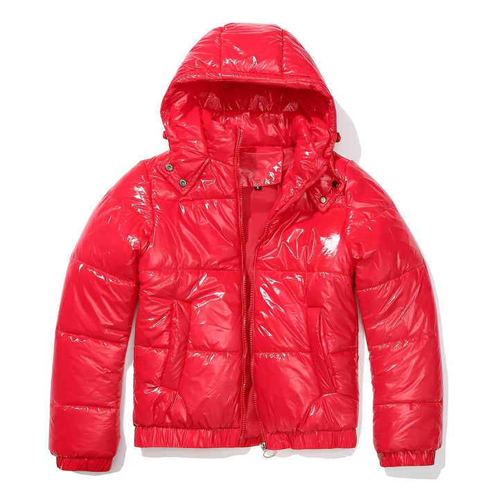 Drune | Elegante, glanzvolle Damenjacke mit Kapuze