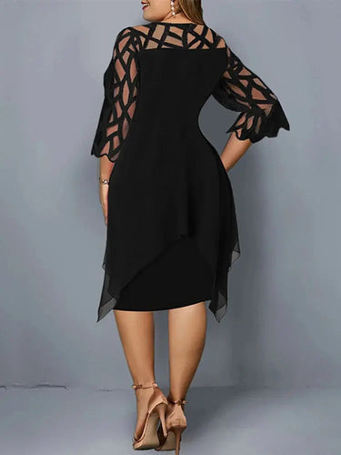 Drune | Elegantes Plus Size Spitzen-Midi-Kleid