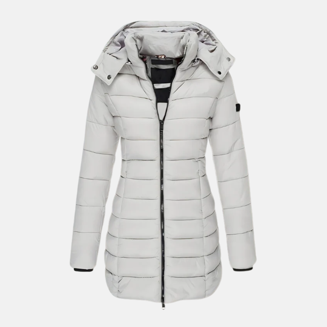 Drune | Pufferjacke - Slim Fit - Gepolstert - Mittellang - Mit Kapuze und Rippbündchen
