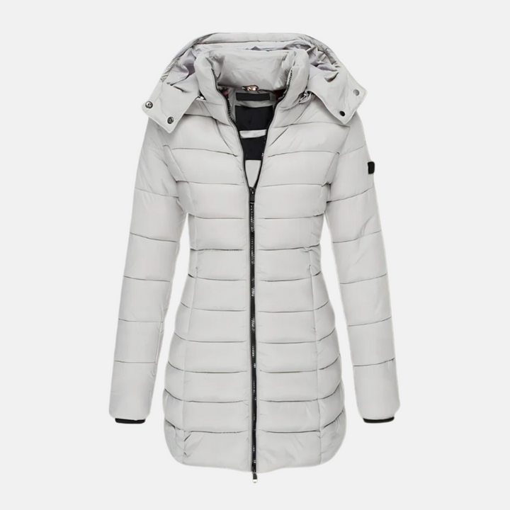 Drune | Pufferjacke - Slim Fit - Gepolstert - Mittellang - Mit Kapuze und Rippbündchen