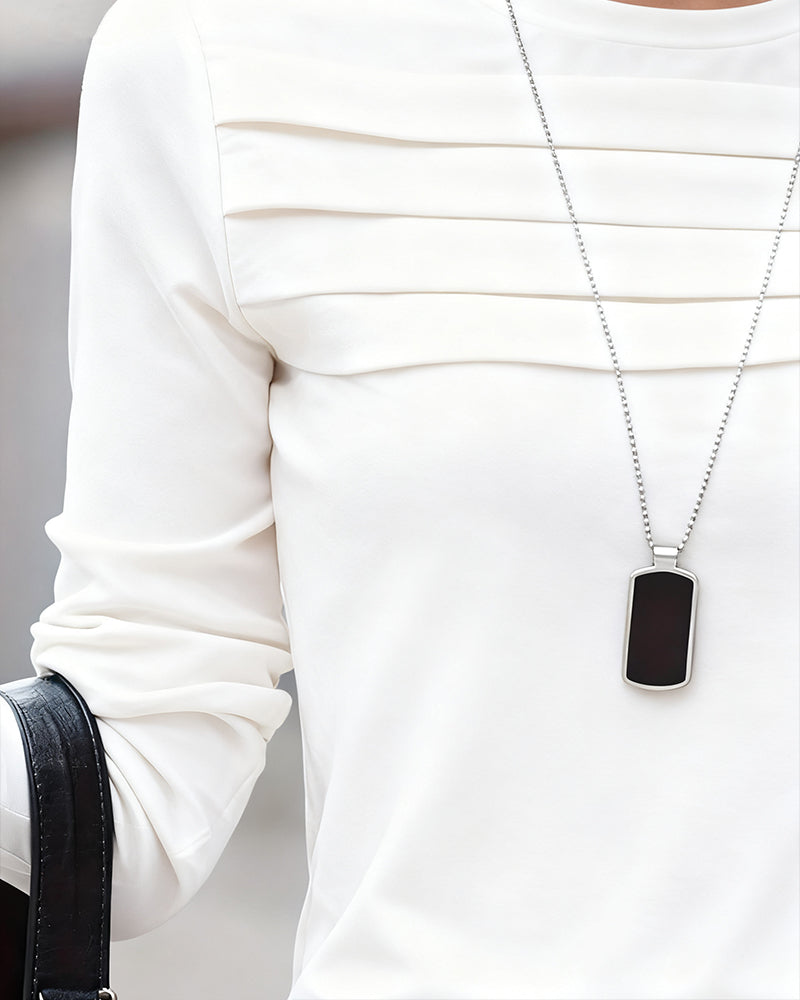 Drune | Slim Fit Plissiert Langärmlig