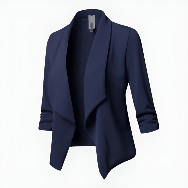 Drune | Draped Offene Front-Blazer - Leichte Arbeitsjacke - 3/4 Ärmel Blazer