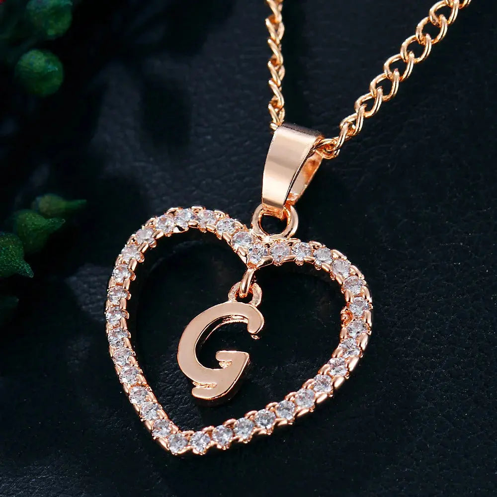 Drune | Buchstaben Zirkon Liebe Kette Schmuck Anhänger